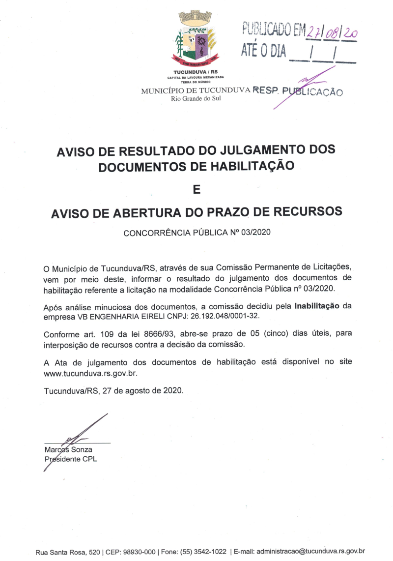 CNC 03_2020 AVISO RESULT ABERTURA DE PRAZO RECURSO JULG DOC HABILIT CNC 03_2020
